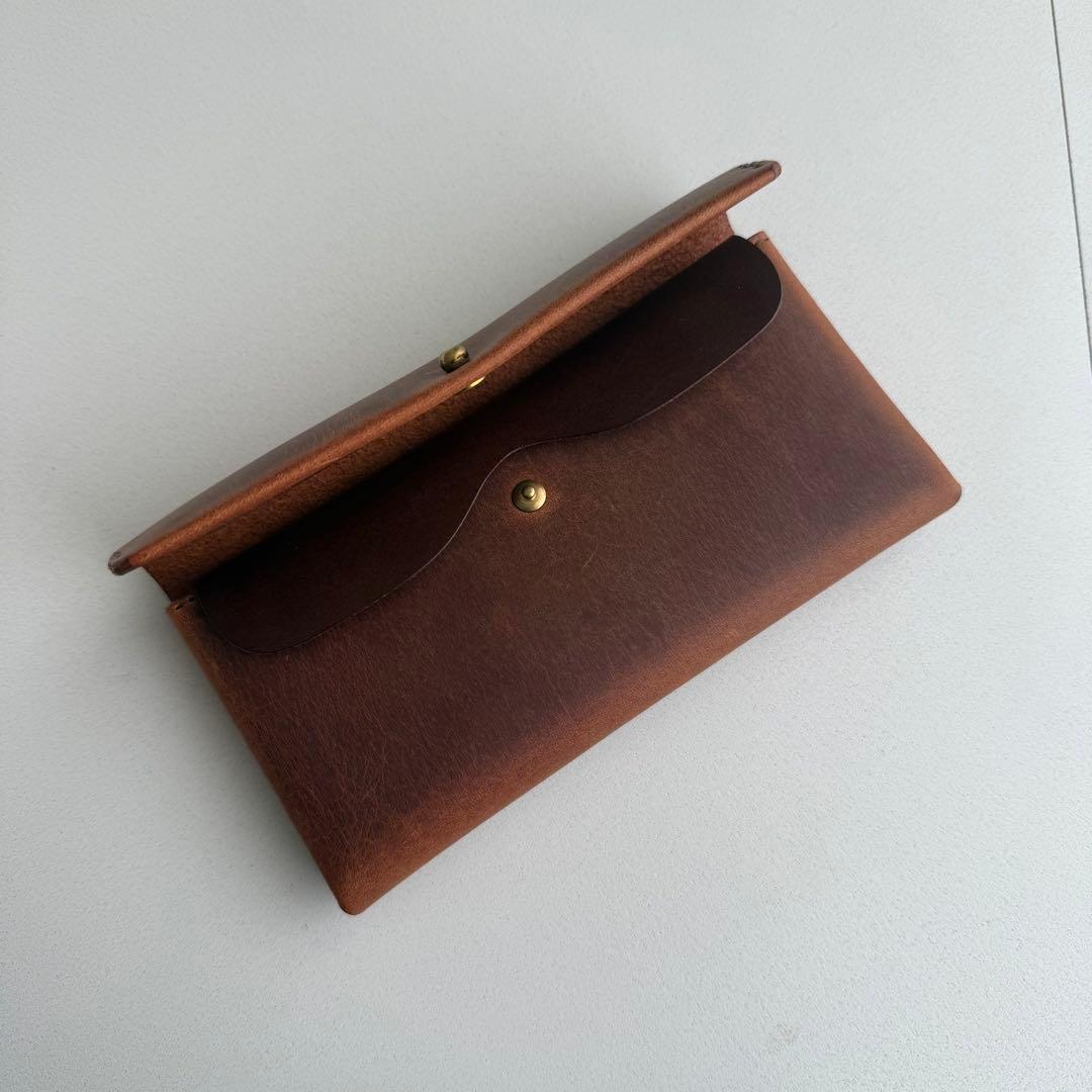 【ゆずこ】【新品未使用SAFUJI サフジ ミニ長財布（ホック） ブラウン