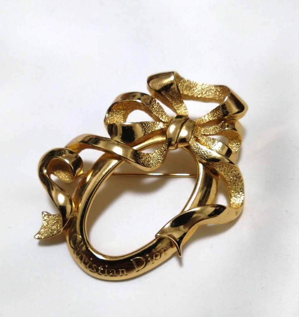 超希少　ChristianDior　リボン　ブローチ