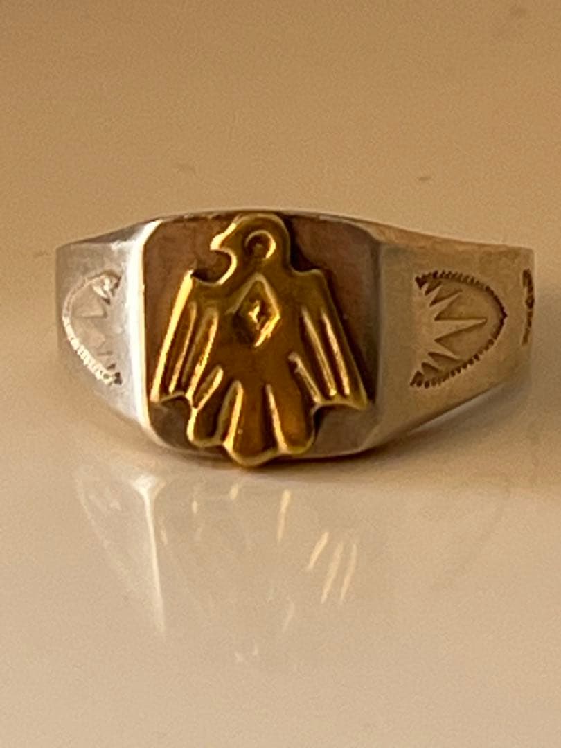 希少 ゴローズ 金ヒヨコ印台リング シルバー✖️ゴールド 23号