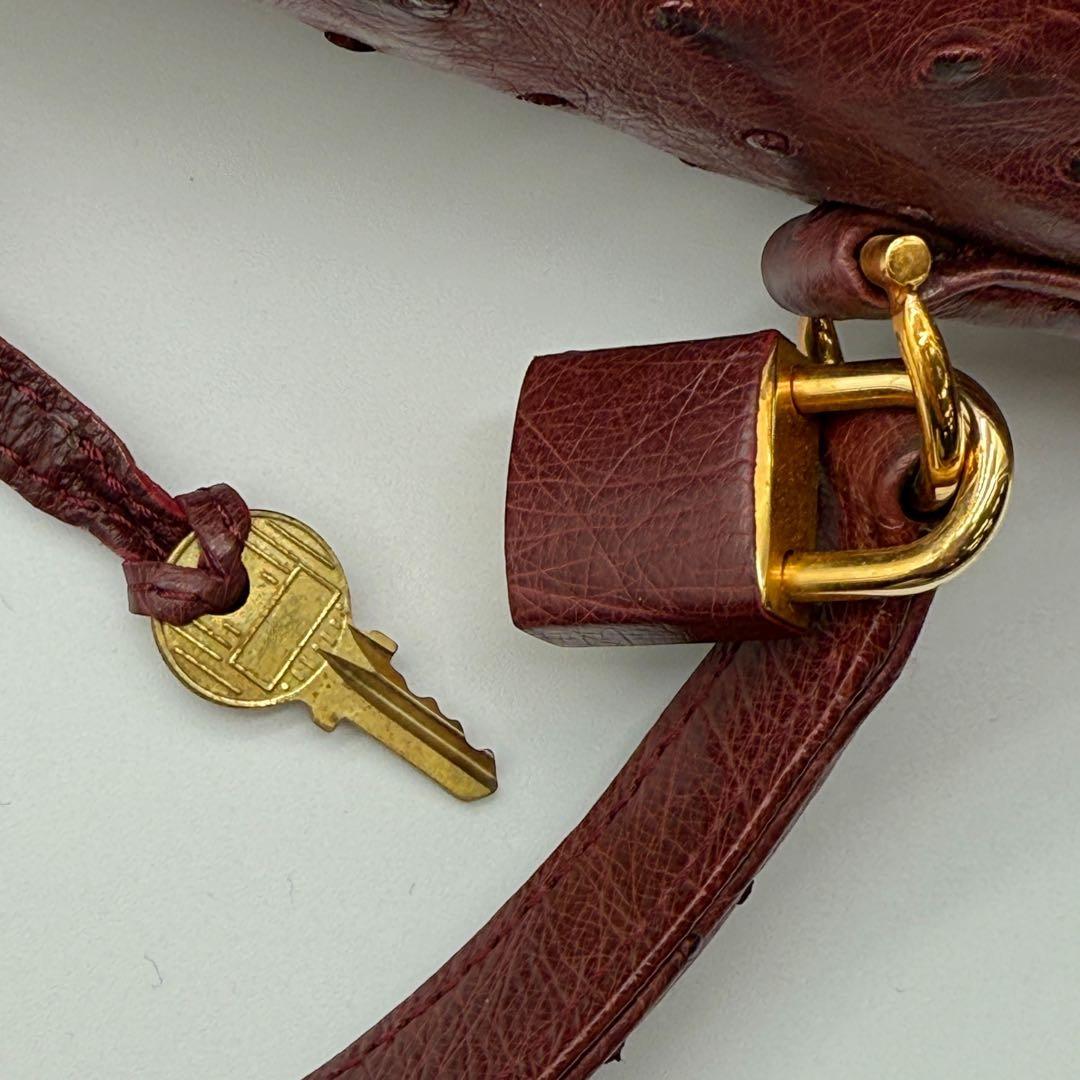 MORABITO モラビト スカラ28 オーストリッチ 赤色 レッド 付属品完備