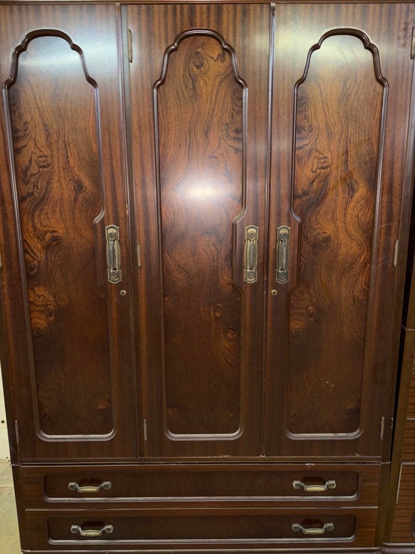 木製タンス 3ドア 2引き出し　婚礼タンス