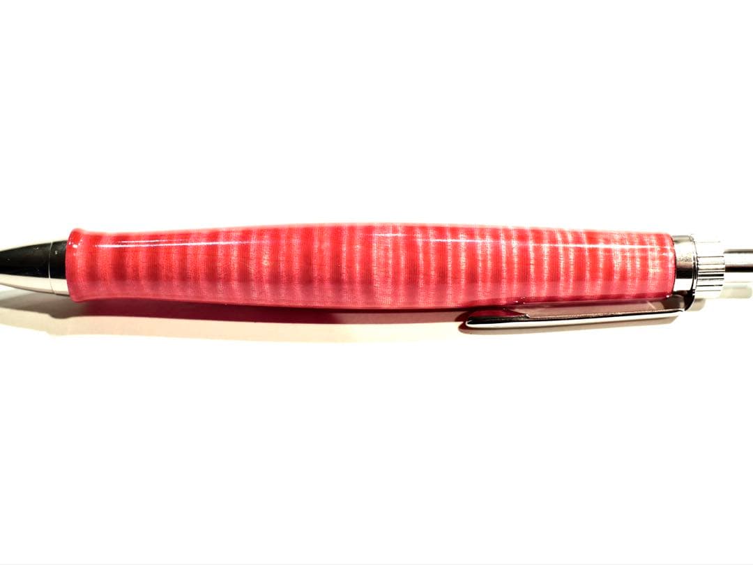 木軸ペン　ラッカー仕上げ　楽器　ギター　縮杢　極上杢