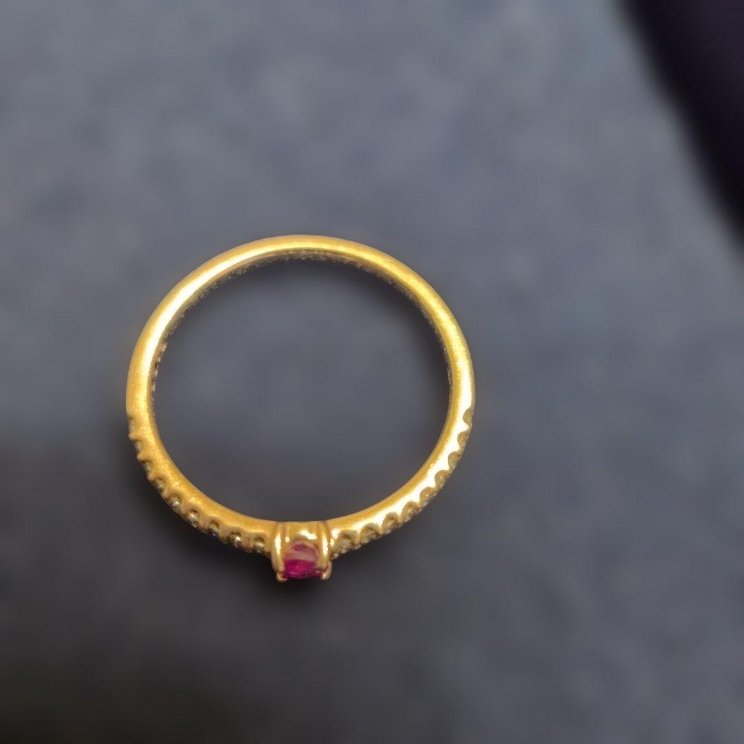 KF#正規品　#10K #ルビー リング#ダイア0.12ct　#12号