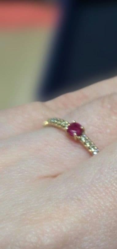 KF#正規品　#10K #ルビー リング#ダイア0.12ct　#12号