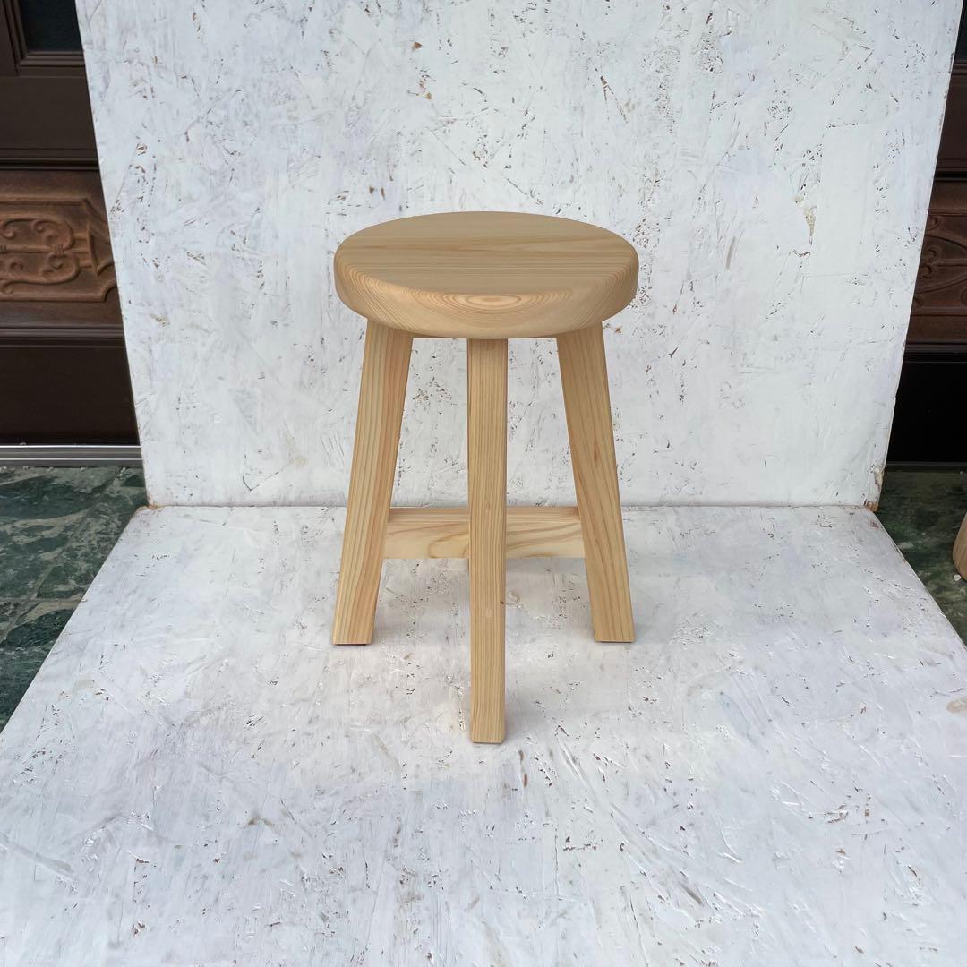 レモネード　国産ひのき　丸椅子　木製スツール　6脚