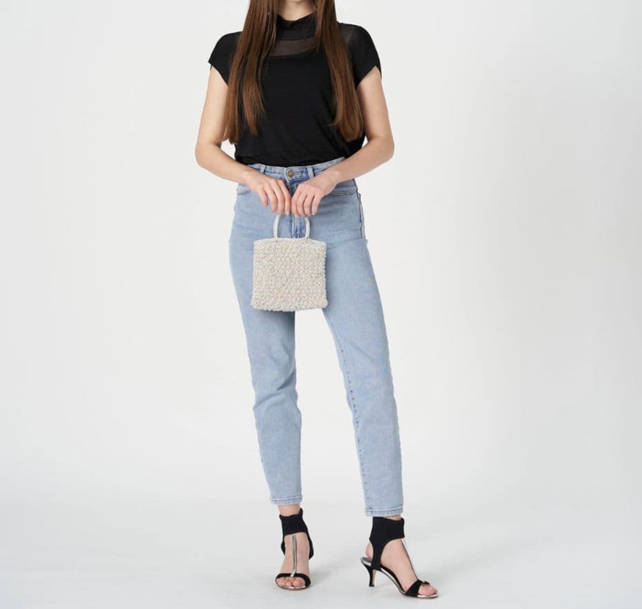 ☆未使用タグ付☆アンテプリマワイヤーグリッターIIスクエアスモールマルチホワイト