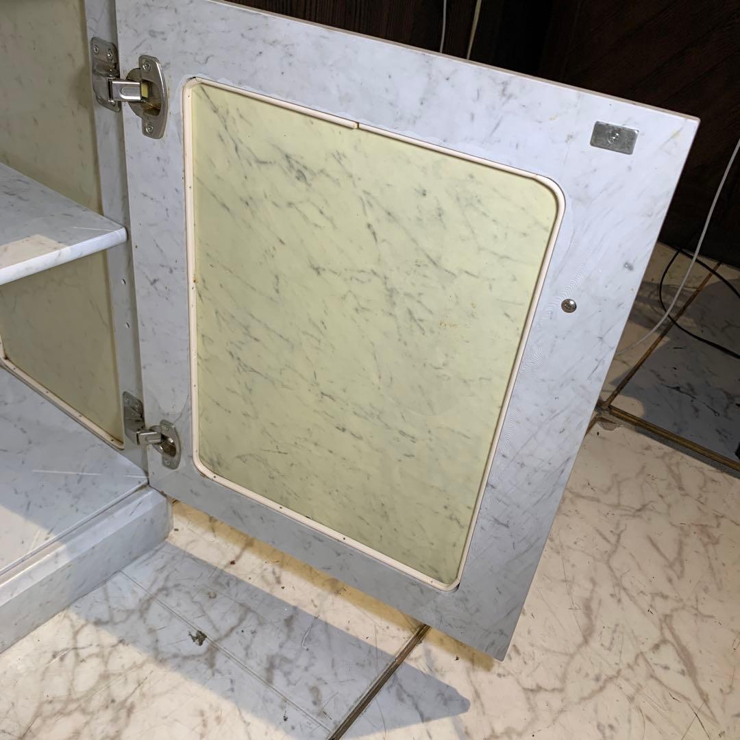 カリモク　電話台　大理石風