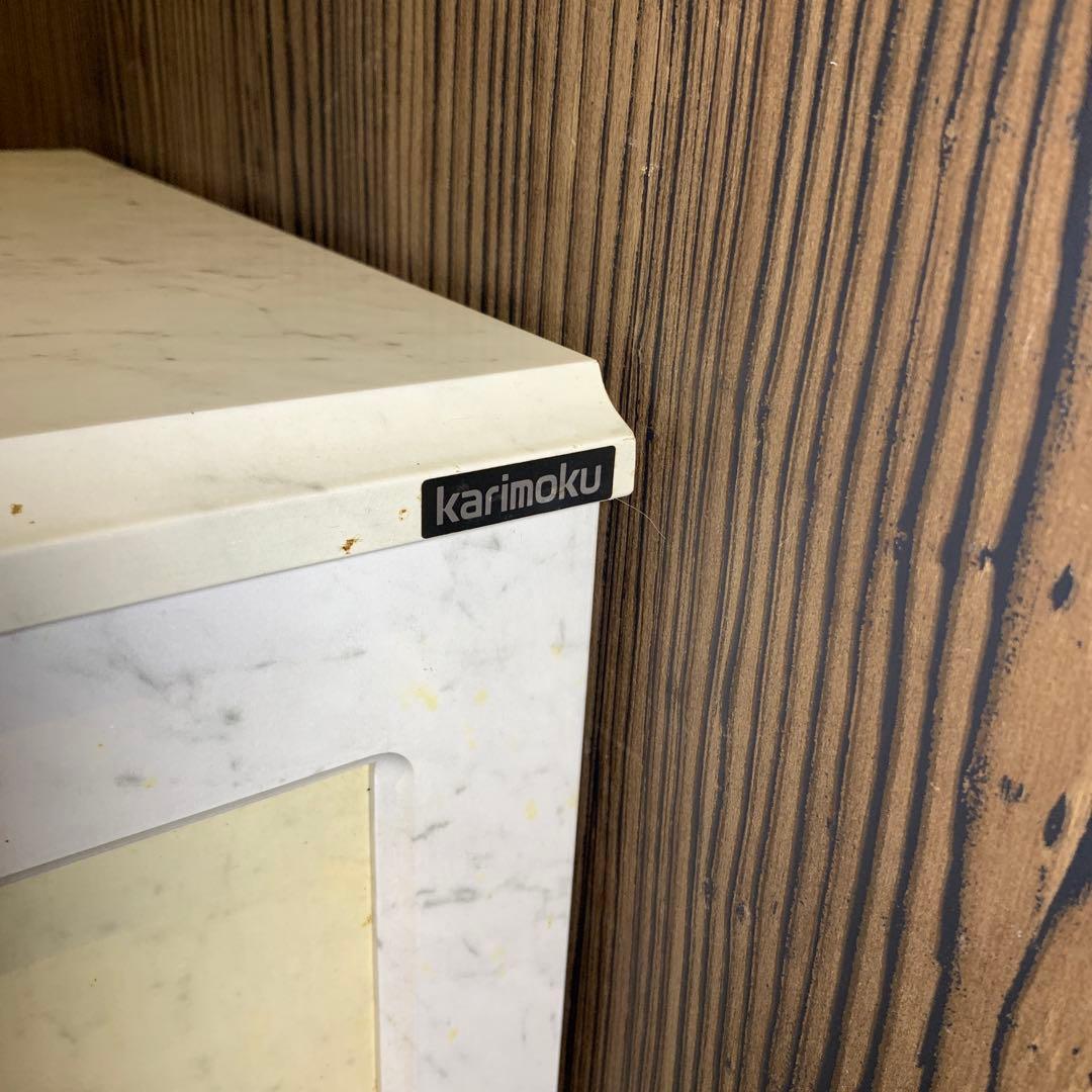 カリモク　電話台　大理石風