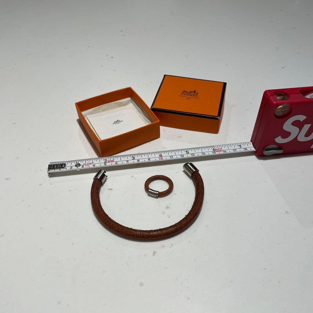 HERMES エルメス バングル リング 2点セット イオタ レザー H金具