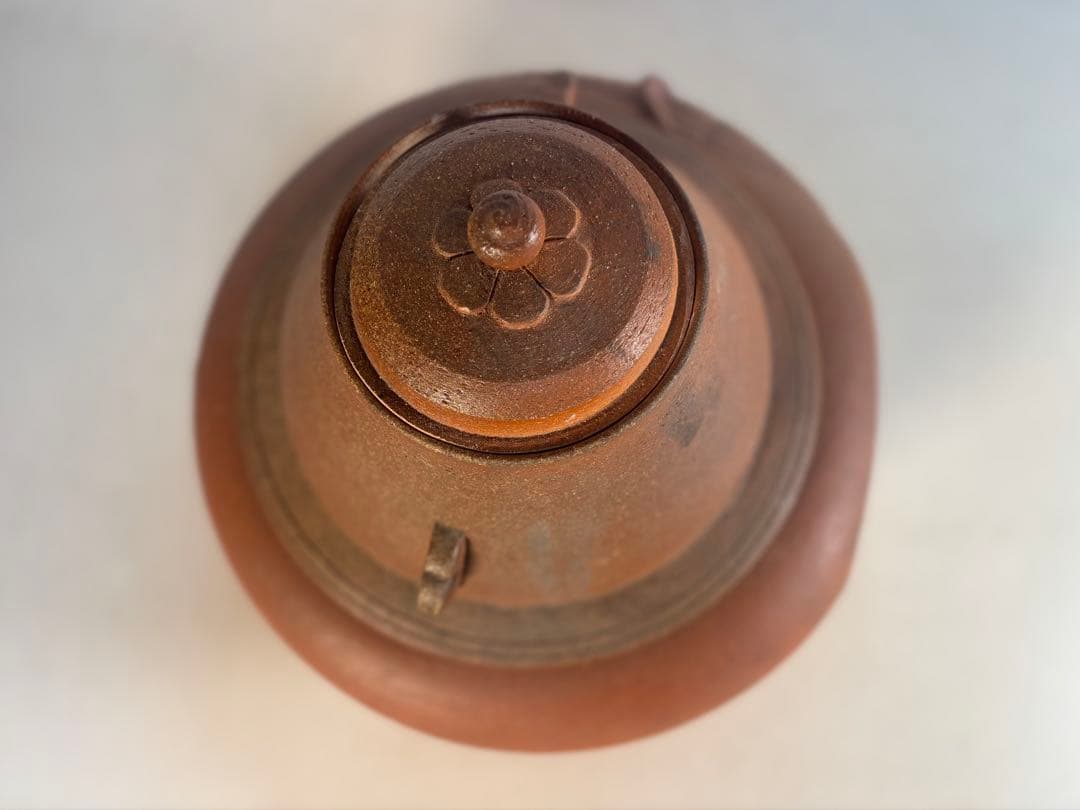 陶器製茶道具 鳳凰風炉　茶釜　敷板(皿)付き