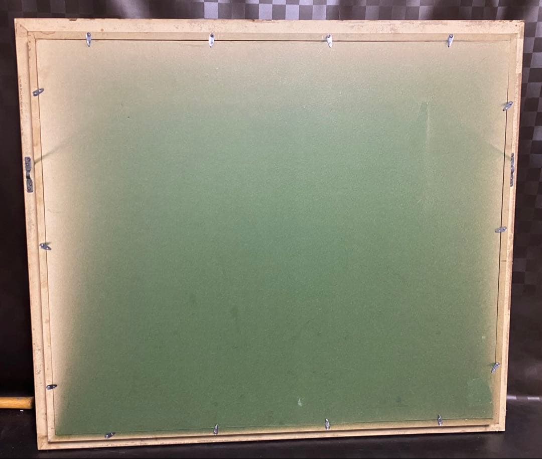 風景画 油彩画　小川久雄　【八ヶ岳牧場】　F20号　油絵　大型　額縁　額装