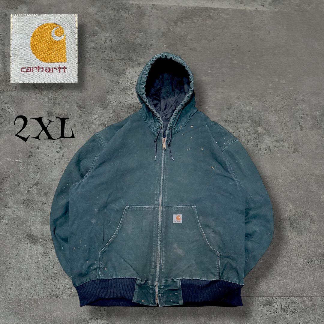 Carhartt アクティブジャケット キルティング ダック地 深緑 2XL