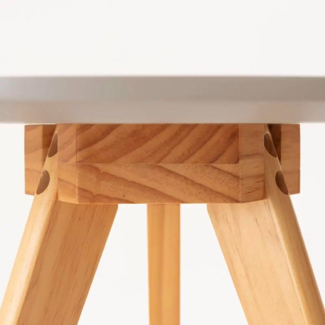 北欧 木製 サイドテーブル グレー ベッド ソファー コーヒー ロー 丸 花台