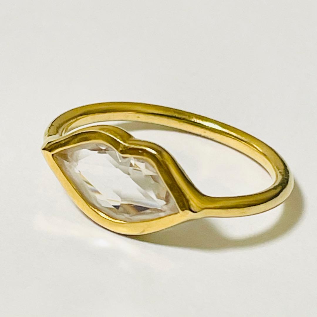 K18イエローゴールド モルガナイト リップリング