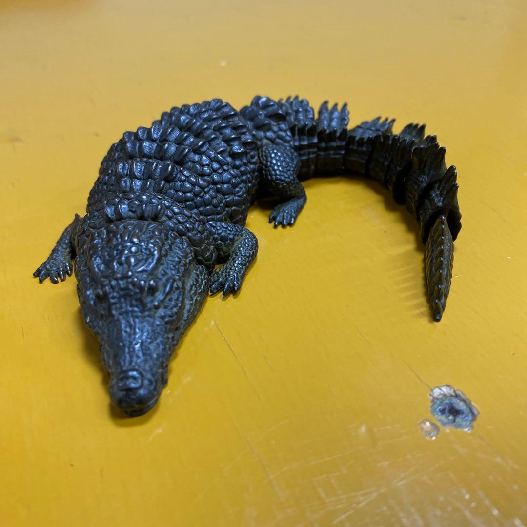 【龍文堂 安の介 造】超絶技巧 精巧自在 鰐 ワニ 金属工芸