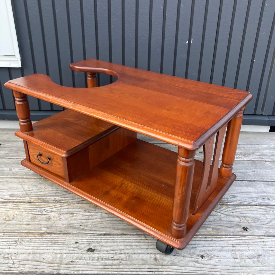 昭和レトロ 木製 お座敷ワゴン 引き出し収納 キャスター付き ポットワゴン古家具