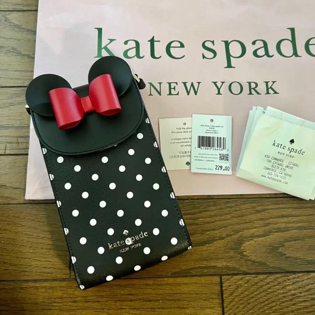 新品 ケイトスペード　ミニー　スマホ　ディズニー　コラボ　ショルダーバッグ