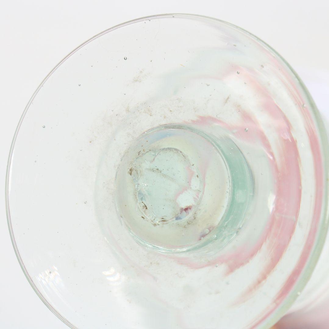 大正ガラス 乳白色 アイスクリーム 氷 コップ ラッパ ベル形　N394　Z1