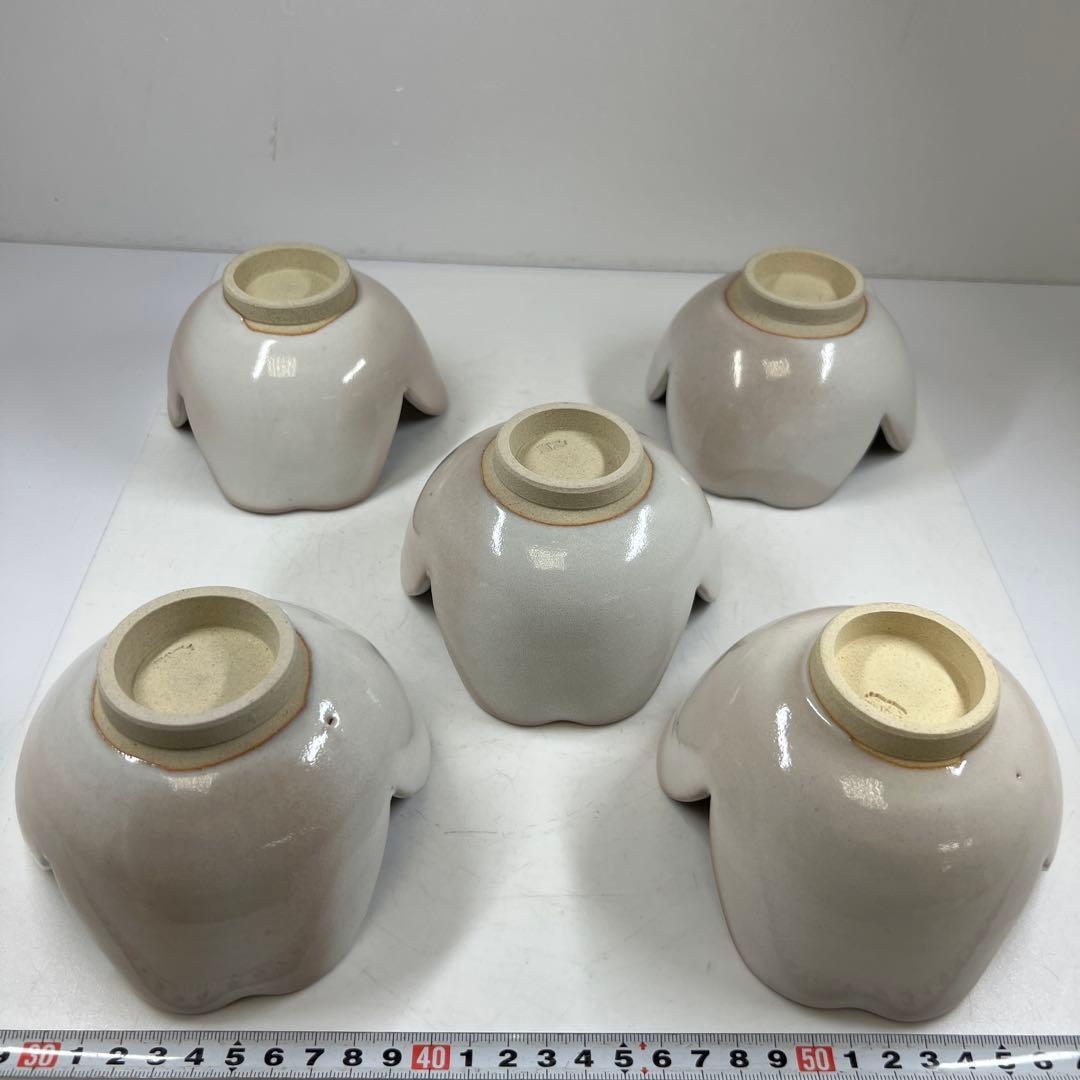 新庄貞嗣　萩焼　割山椒向付　共箱　幅約12.3㎝　タサチ　東な7-0521①