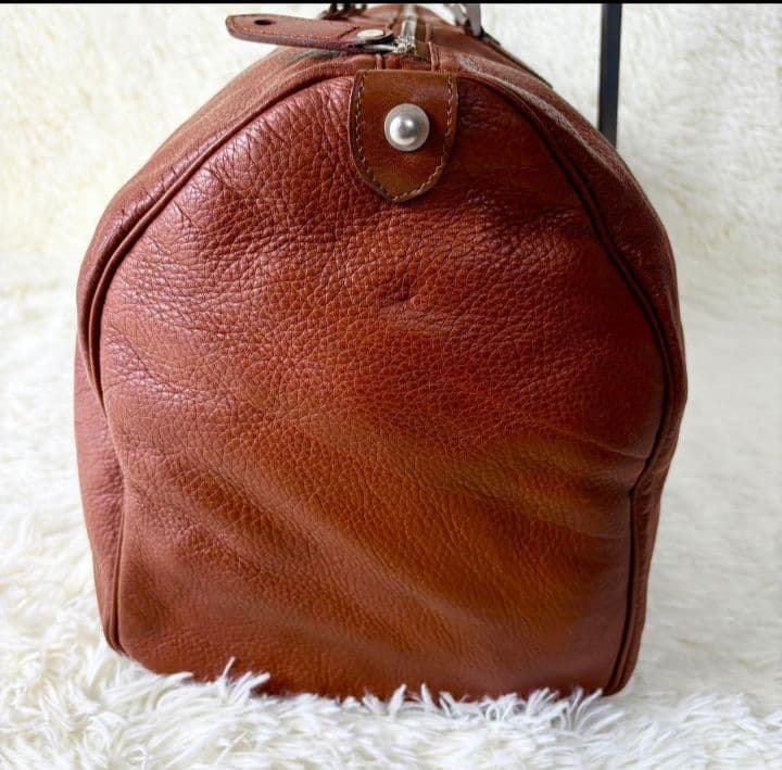 agnes b. ボストンバッグ　オールレザー　本革　茶色　鍵付き