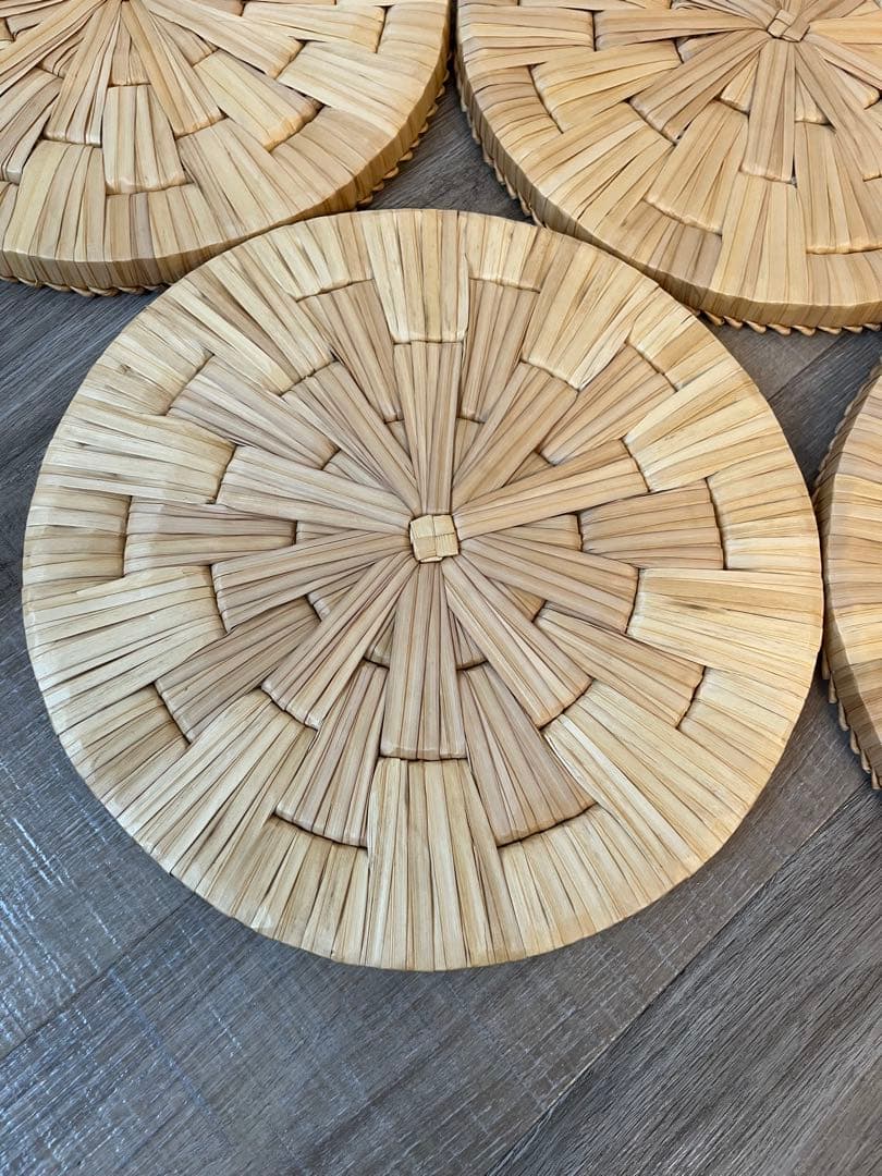 茶道具 露地道具 円座 5客揃 藁竹 天然素材 座具 敷物 紙箱