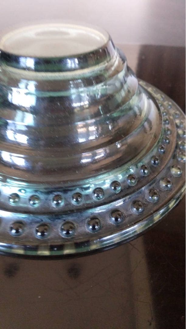 レトロガラス灰皿　昭和レトロ　古道具　プレスガラス　ビンテージ