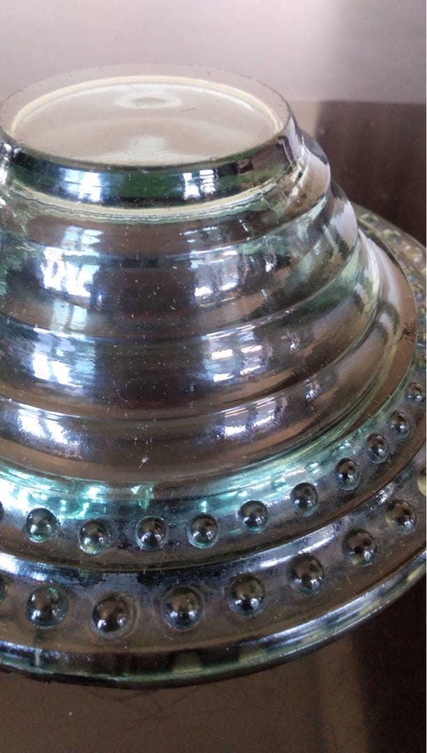 レトロガラス灰皿　昭和レトロ　古道具　プレスガラス　ビンテージ