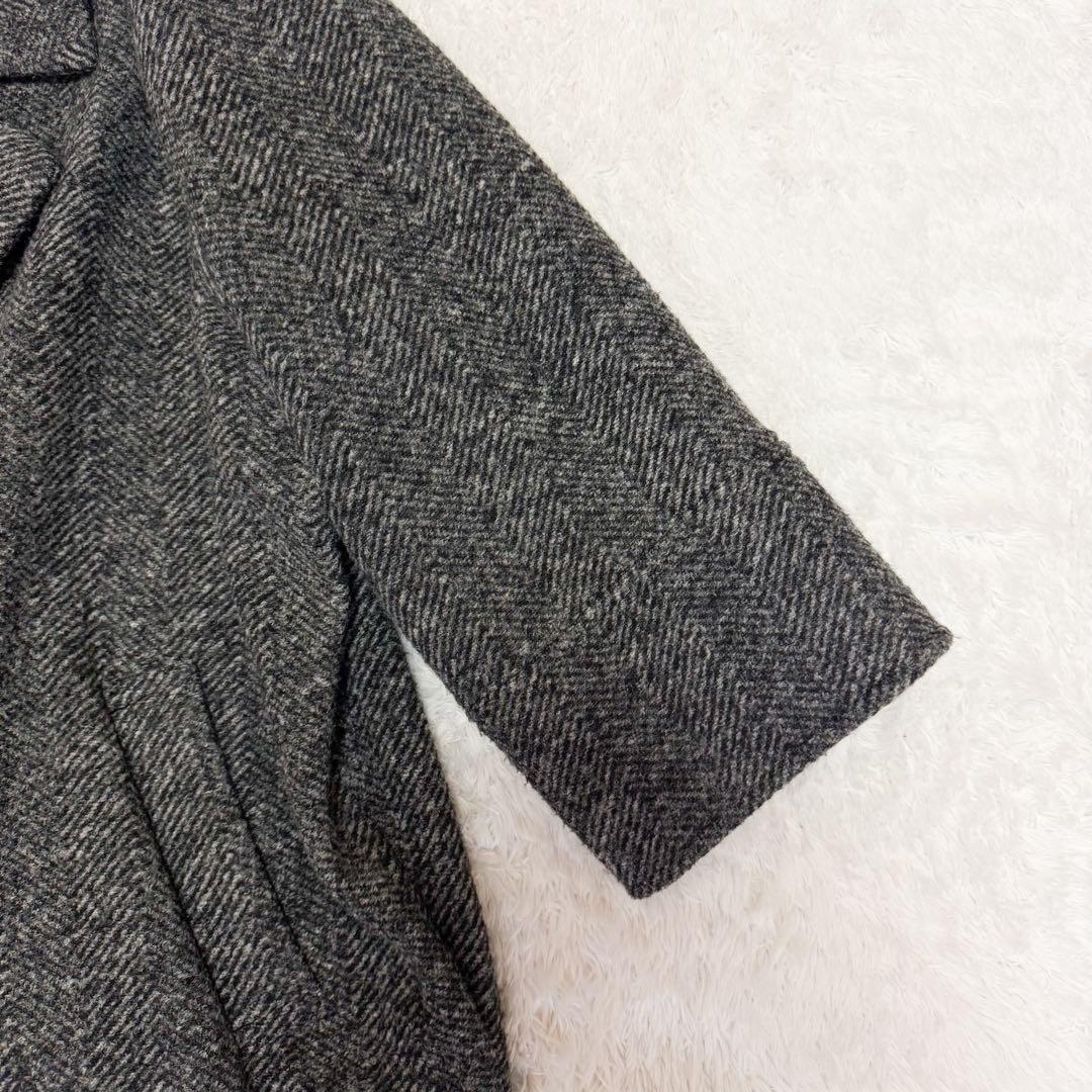 スピックアンドスパン Wスライバーヘリンボーンミドルコート 22AW