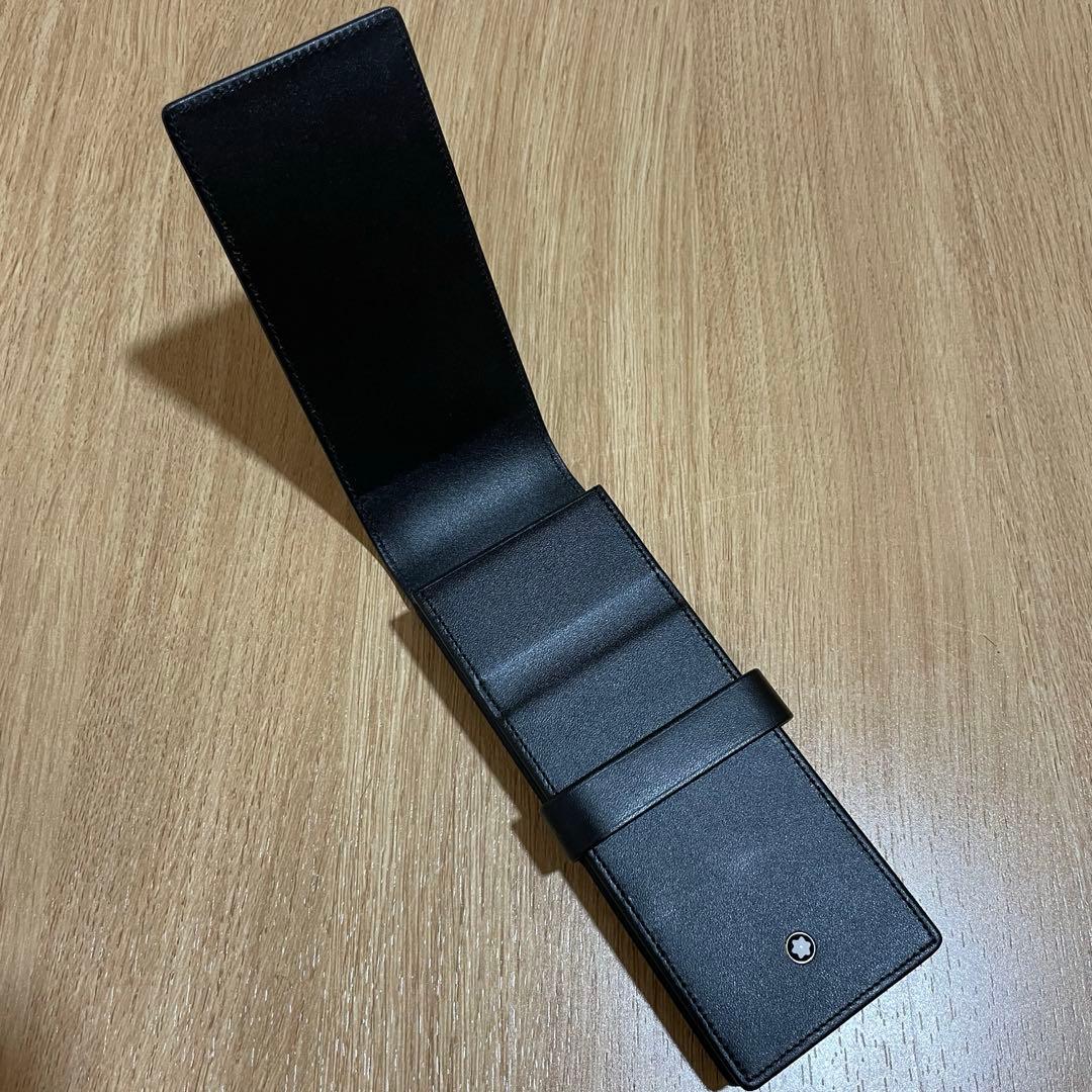 MONT BLANC ブラックレザー　ペンケース　3本