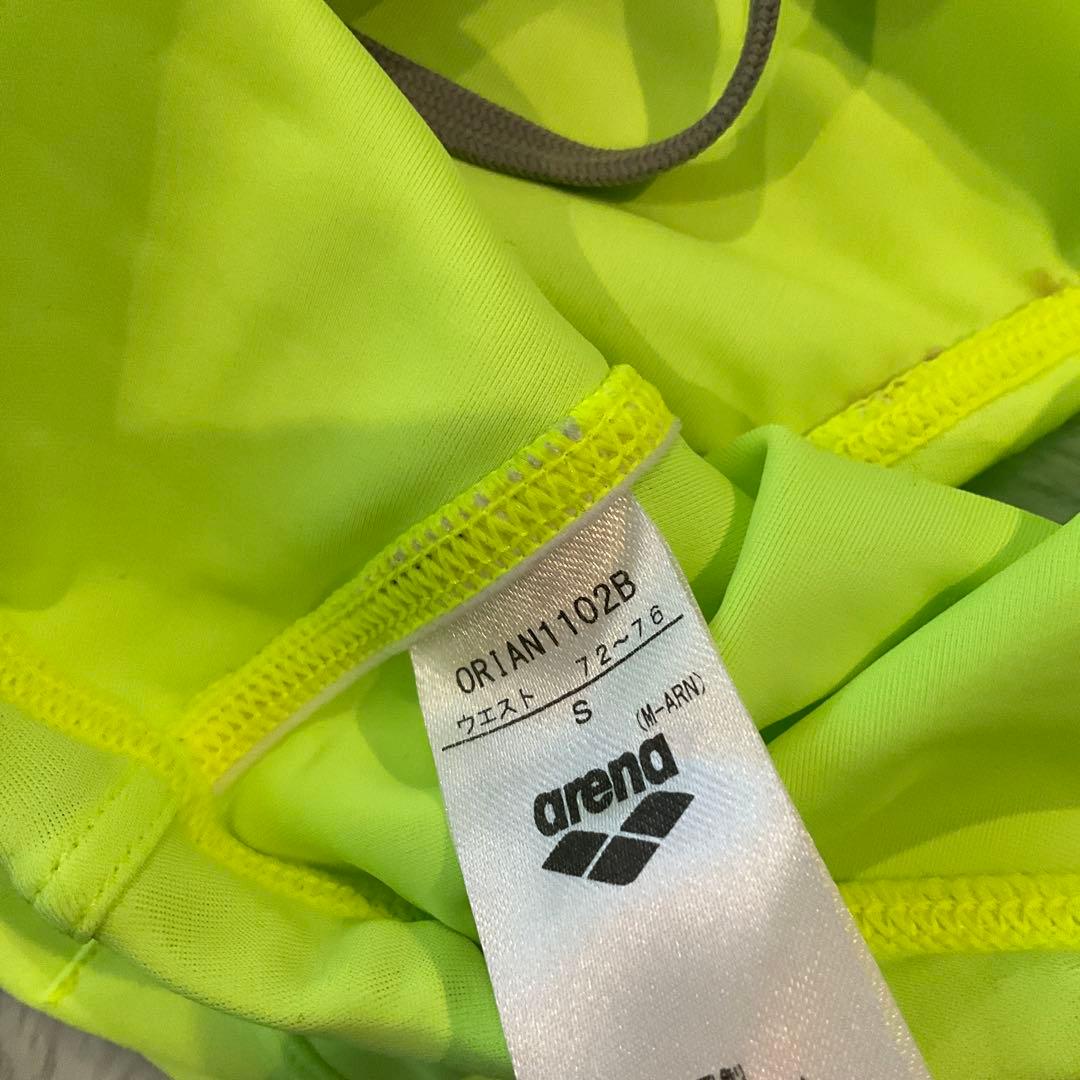 arena 蛍光イエロー 競泳水着 S