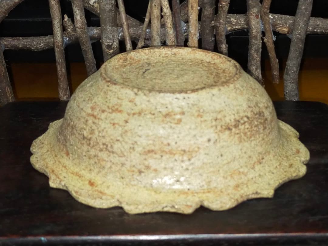 ♥時代　黄瀬戸　鉢　木箱付き　美濃焼　骨董　古玩