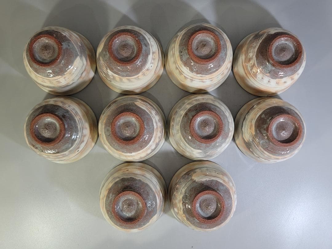 茶道具 三作三嶋茶碗 十客 平安清和作 共箱 美品 DT608