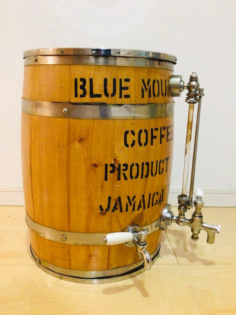 業務用 アンティーク 氷冷式アイスコーヒーサーバー 木樽型 店舗什器