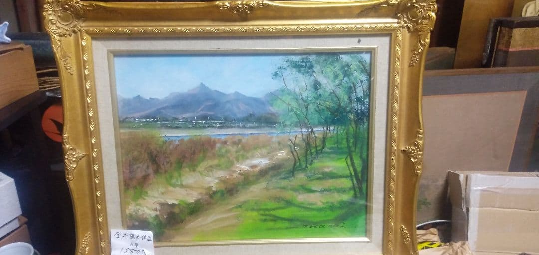 金井徳夫の直筆6号油絵です