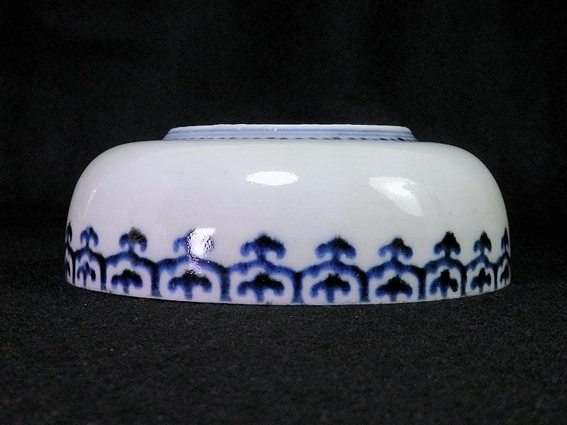 古伊万里　染付　瓔珞紋に団龍紋の図　膾皿　春寒鉢　C087AS-BOv