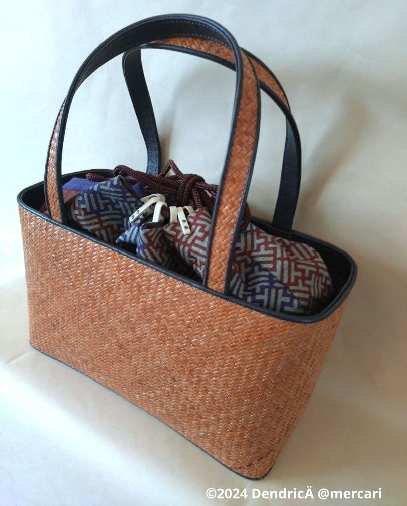 和装バッグ　網代バッグ　取り外し可　京都　小物　浴衣