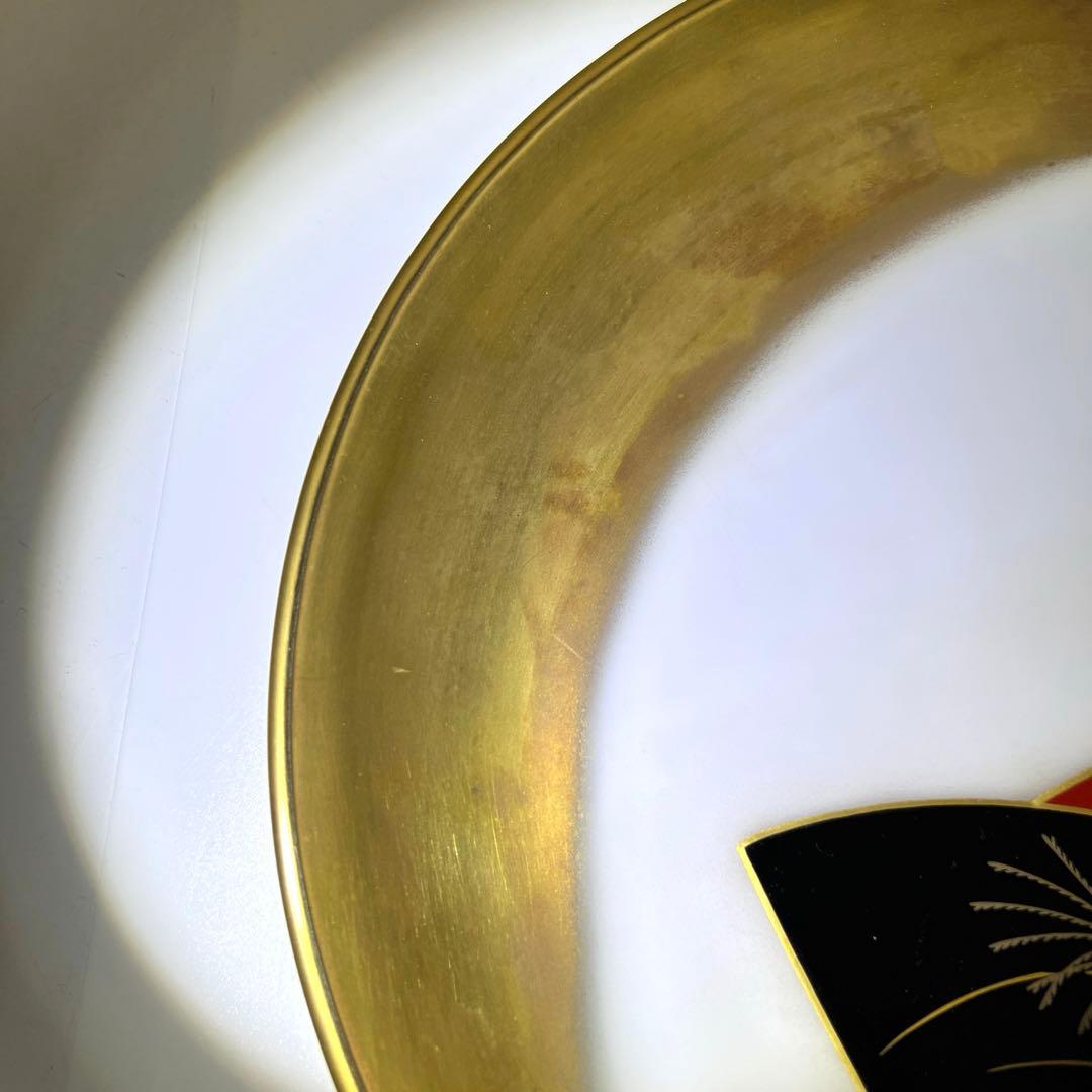 輪島塗　一后造クリスタルガラス蒔絵盛皿　共箱　26.5㎝　東Y7-0716③