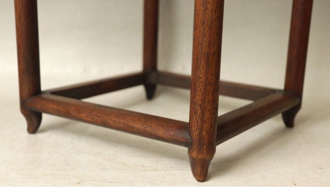 唐木　紫檀？　高足　花台　小物上げ　飾り台■