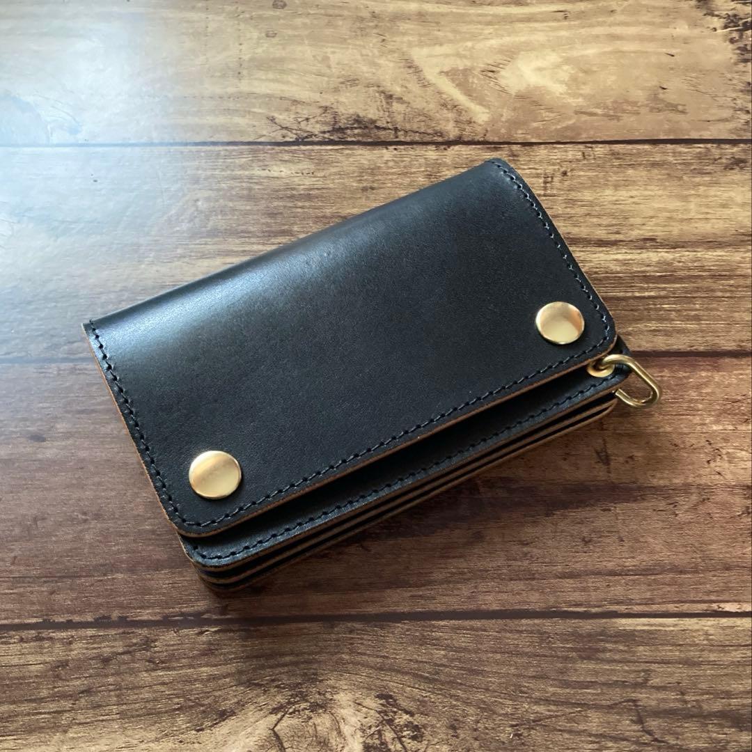 【お札を折らずに収納】国産ステアハイド トラッカーウォレット150（ミドル）3層