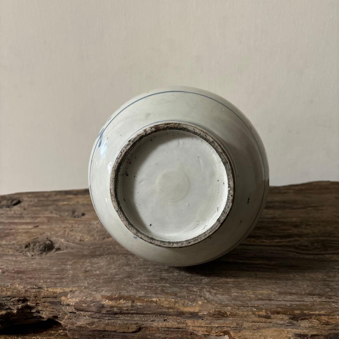 古伊万里染付徳利瓶　古道具　アンティーク　骨董　壷　花瓶　花入　白磁　検:李朝