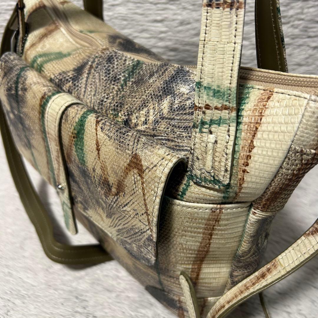 JRA認定 エキゾチックレザー リザード ショルダーバッグ　ハンドバッグ