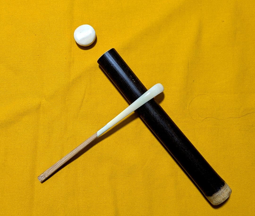 【閉店売り尽し】天然煤竹挟み継茶杓 定寸利休