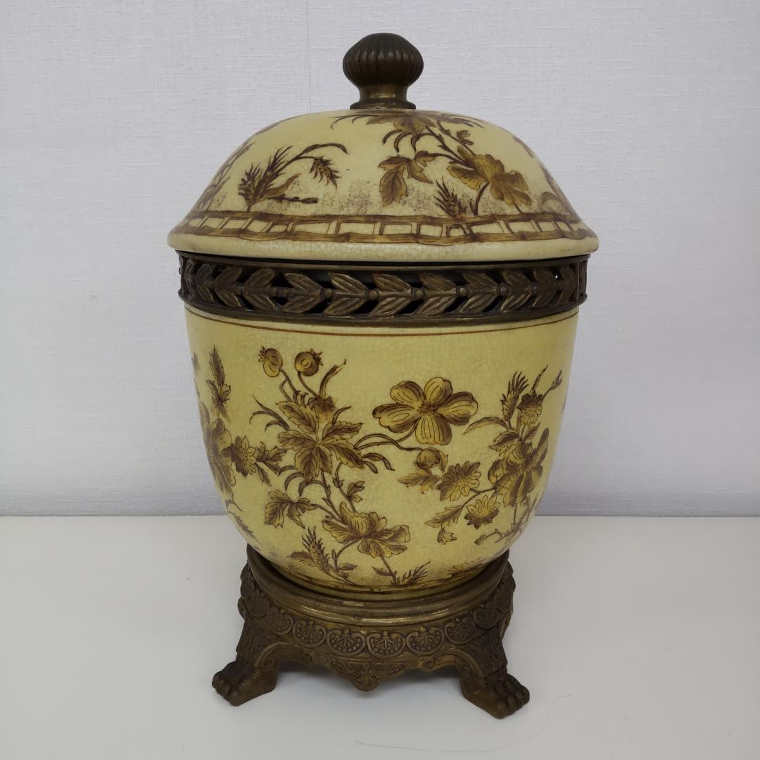 飾り壷　中国古玩　釉裏紅　インテリア　骨董風