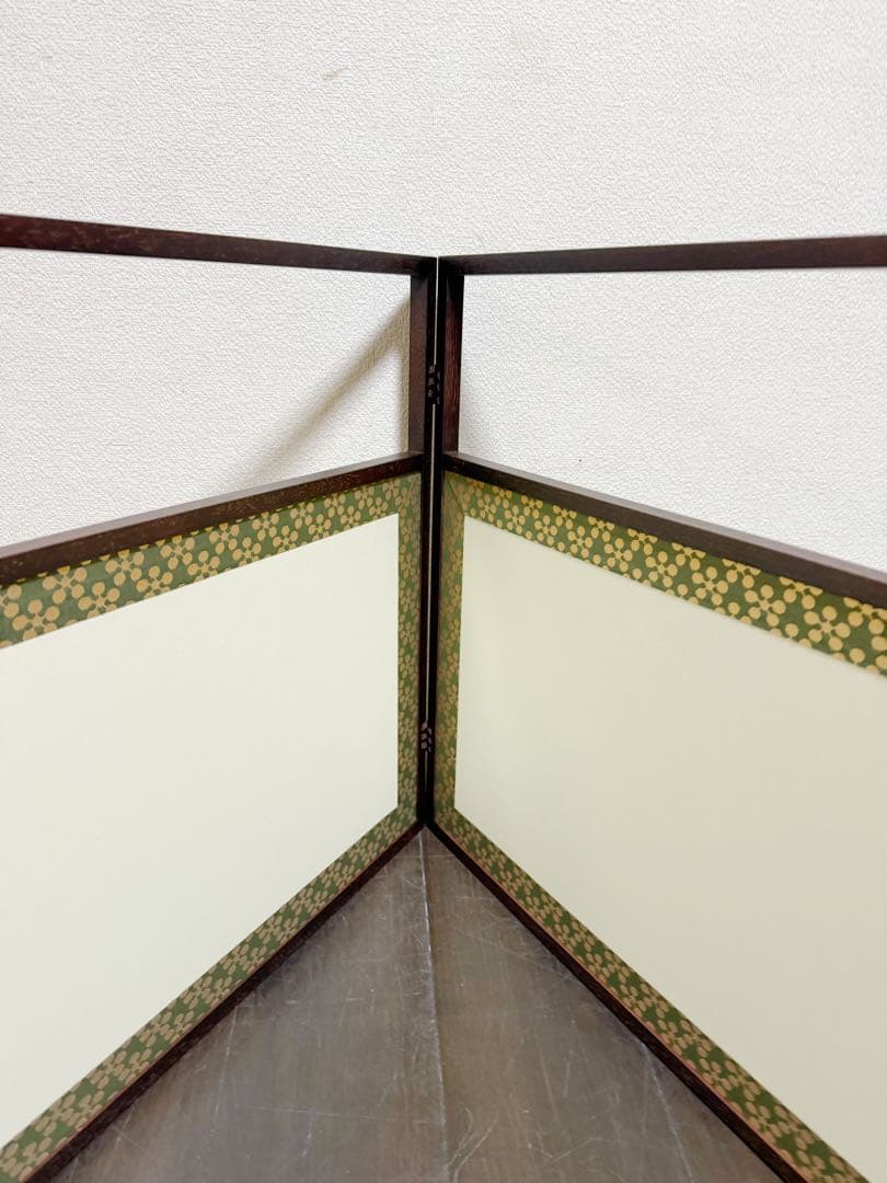 未使用 茶道具 溜塗 利休梅 風炉先屏風 裏チラシ 両面使い 上透かし 元箱