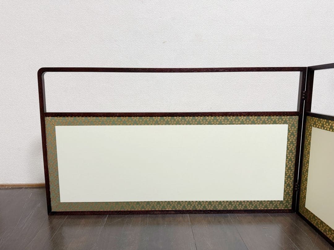 未使用 茶道具 溜塗 利休梅 風炉先屏風 裏チラシ 両面使い 上透かし 元箱