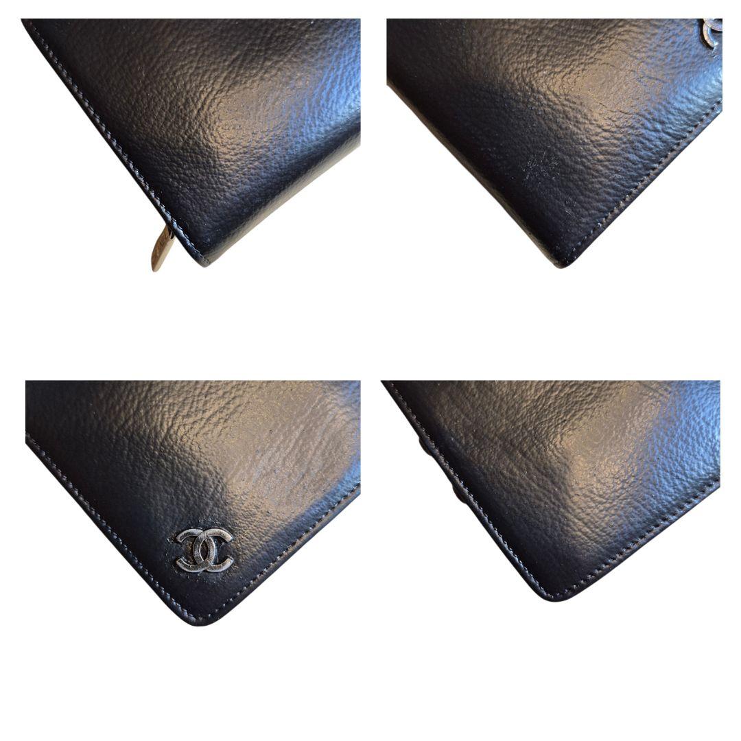 CHANEL　シャネル　ココマーク　二つ折り財布　ブラック