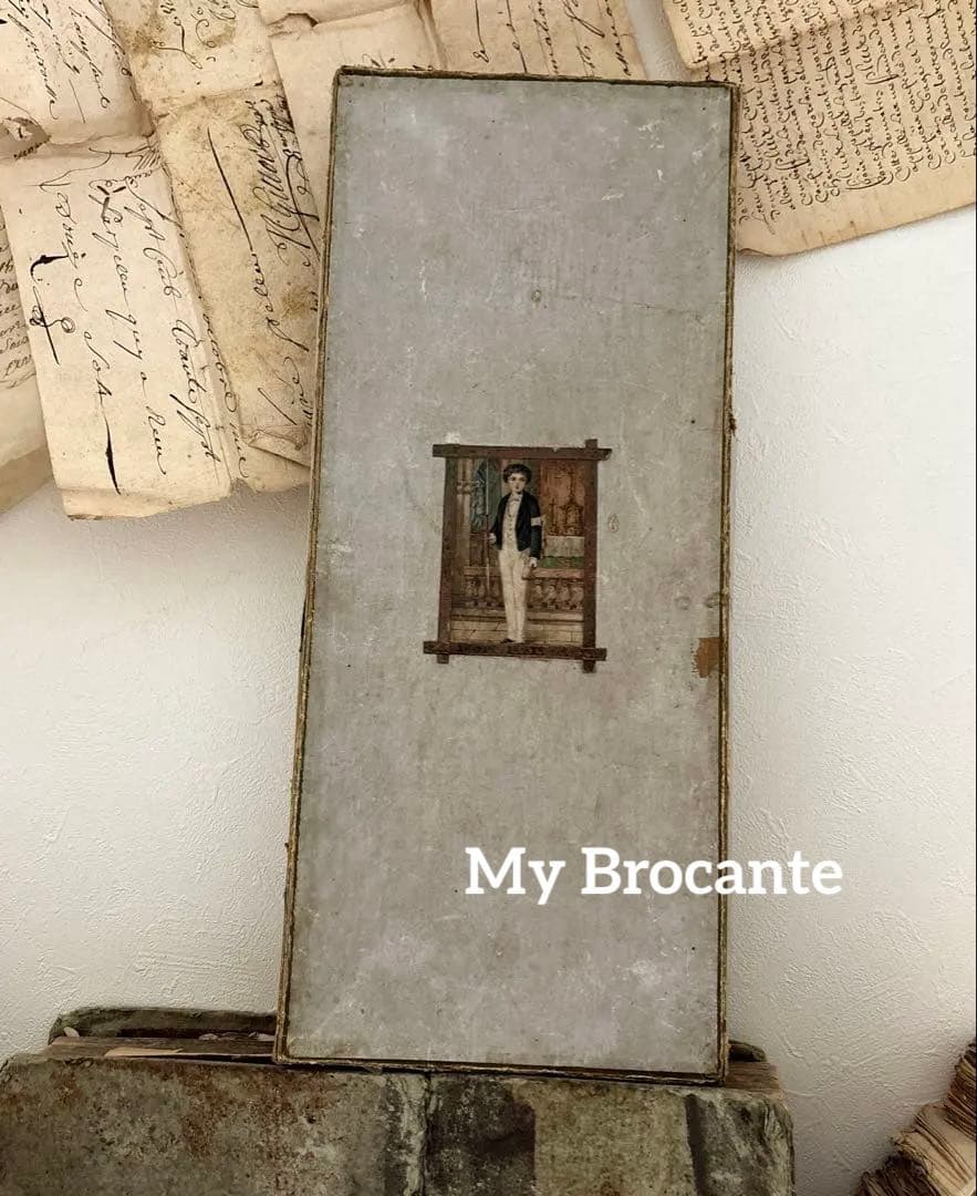 アンティーク雑貨 Old shabby paper box.