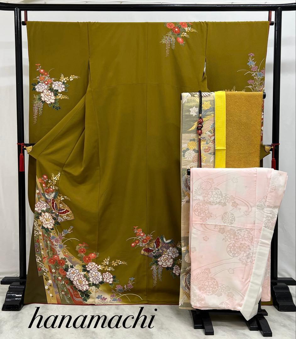 本日限り❣️大特価❣️ 振り袖　フルセット　別誂正絹長襦袢　金彩加工　刺繍　591