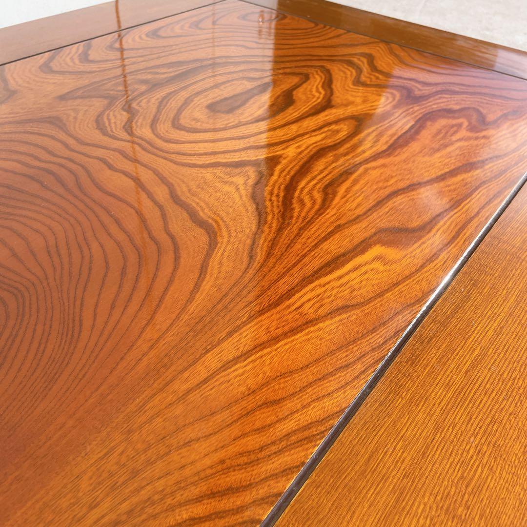 唐木家具 彫刻 花梨家具 木製座卓 ダークブラウン 和室 アンティーク