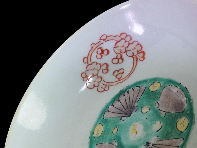 古伊万里　色絵　丸紋に貝の図　春寒鉢　膾皿　B129AS-DAz